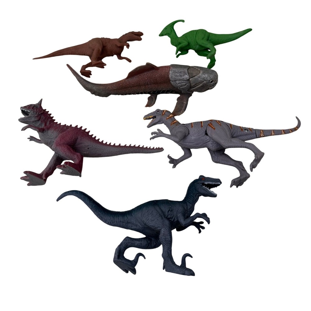 Boley Greenbrier Dinosaur Toy‎ Lot 6 Figures Carnotaurus Raptor Dunkleosteus Mix